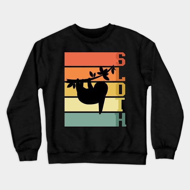 Zoo Animal Retro Hanging Sloth Crewneck Sweatshirt by shirtsyoulike